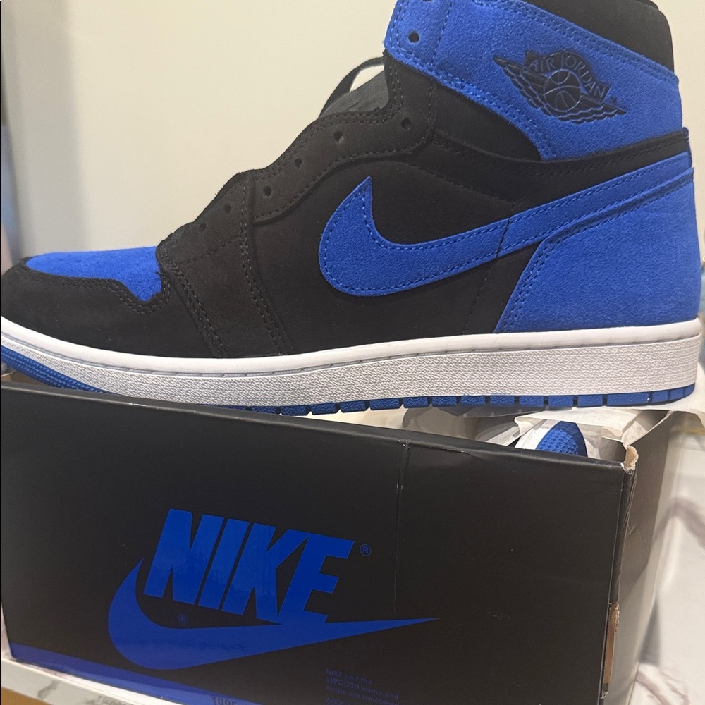 Nike 1985 Air Jordan 1’s - Men's Black and Blue Sneakers